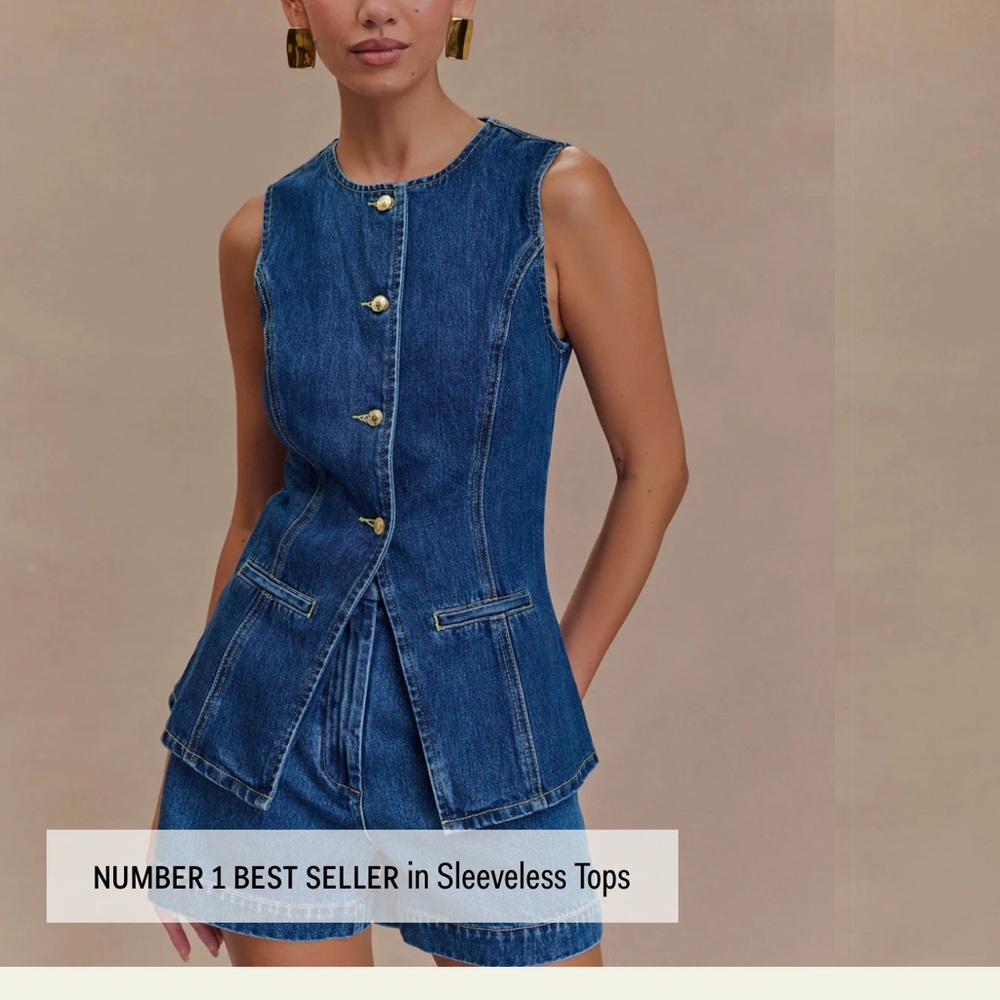 Meshki Blue Denim Short/Tank Set